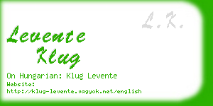 levente klug business card